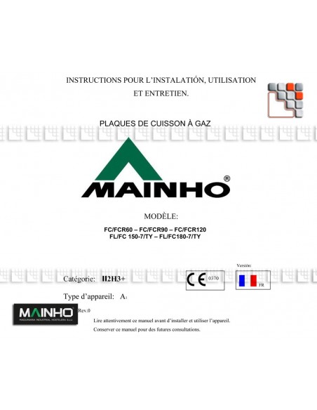 Manuel d'utilisation Full-Chrom Electrique M99-NTFCE MAINHO® Instruction Manual Guides
