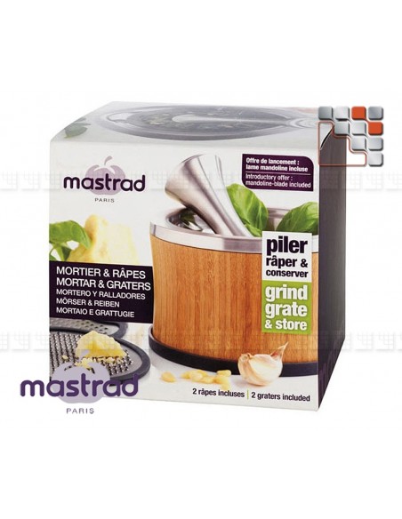 Mortar Pestle and Stainless Steel Graters MASTRAD M12-F28001 Mastrad® Kitchen Utensils