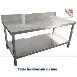 Custom Stainless Steel Table A17-TBI6050 A la Plancha® Stainless Steel Wood Trolleys & Trolleys