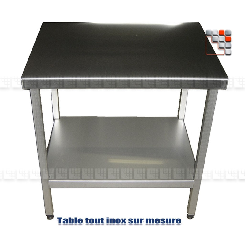Custom Stainless Steel Table A17-TBI6050 A la Plancha® Stainless Steel Wood Trolleys & Trolleys