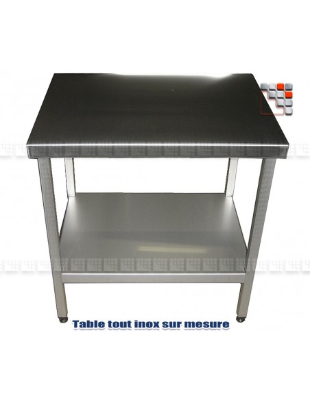 Custom Stainless Steel Table A17-TBI6050 A la Plancha® Stainless Steel Wood Trolleys & Trolleys