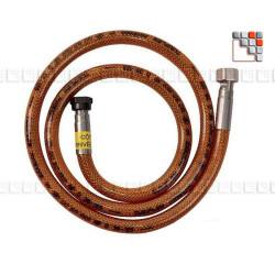 Tuyau Gaz Butane/propane 50 Cm - Flexible Inox + PVC Jaune, Pour Barbecue, Cuisinière, Plancha