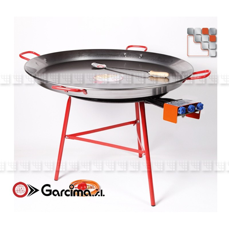 Plat à paëlla acier poli 19 personnes 60 cm