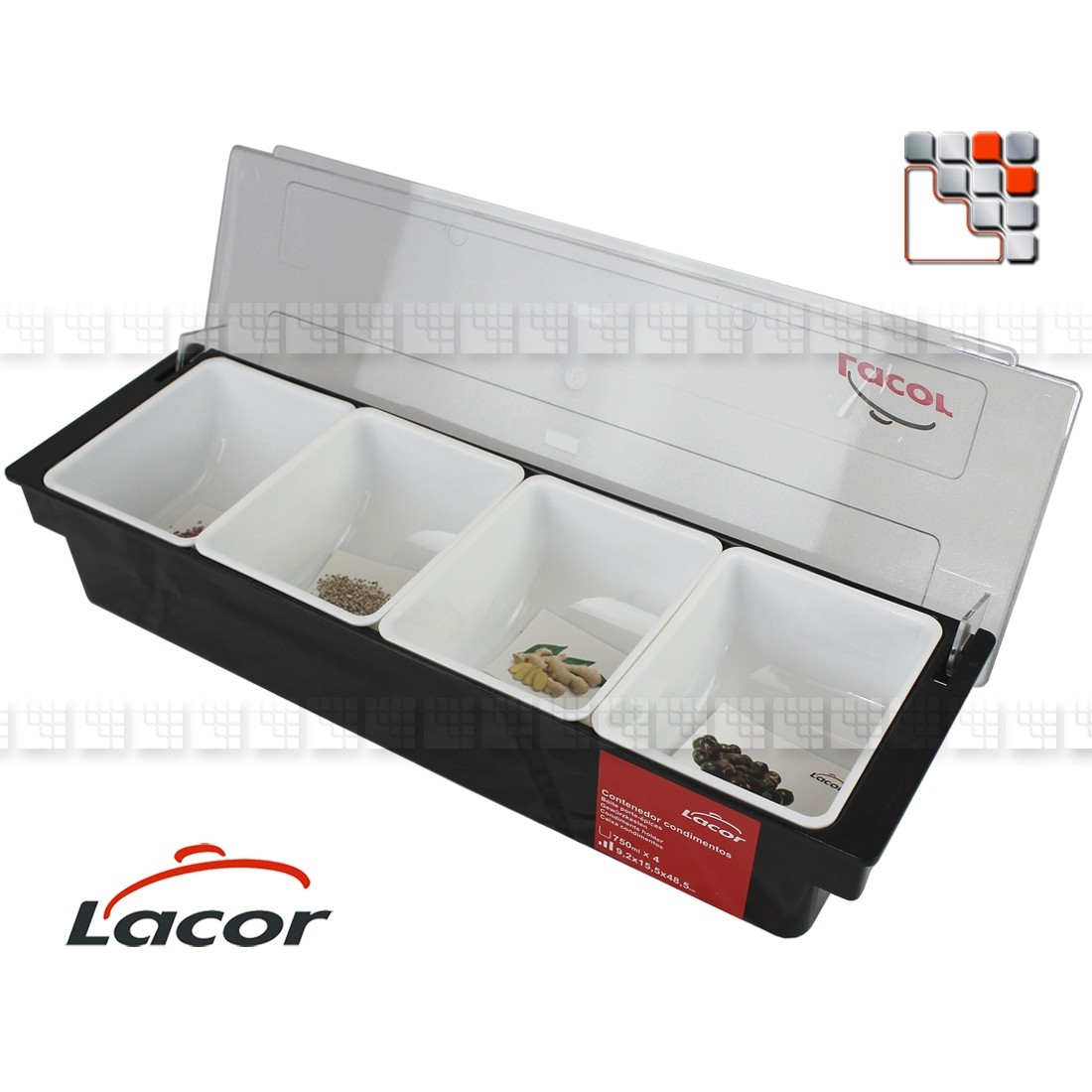 Boite à condiments à couvercle LACOR L10-61134 LACOR® Ustensiles de Cuisine