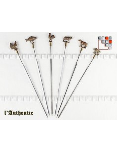 Set of 6 Hairpins Brass has Skewered The Authentic A17-PB002 A la Plancha® Table decoration