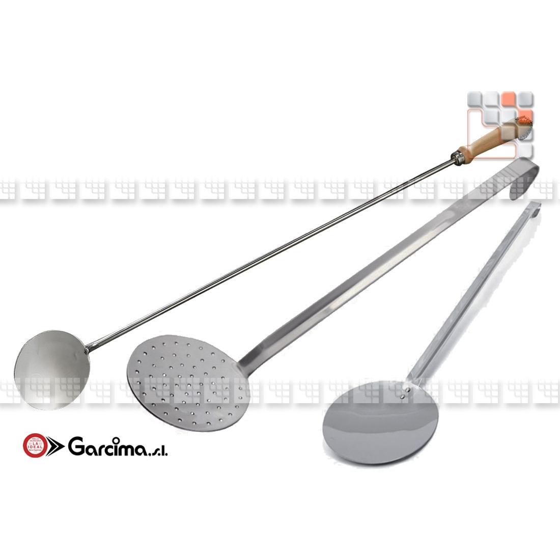 Garcima stainless steel and wood skimmer G46-70550 GARCIMA La Ideal - Accessoires Ustensils Paella Garcima