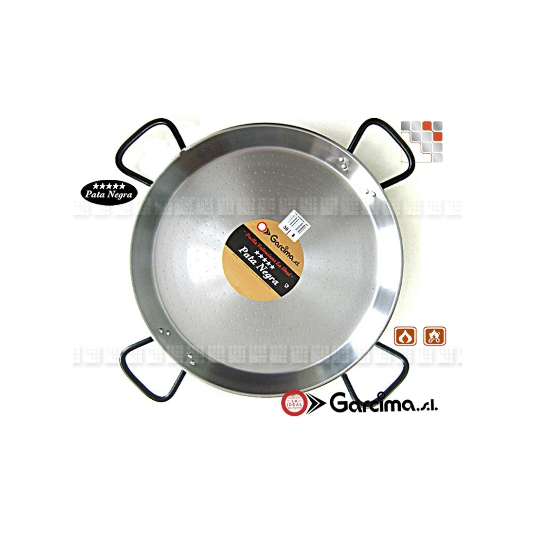 Paella dish D90 Polished PataNegra Garcima G05-85090 GARCIMA® LaIdeal Paella dish Polished PataNegra Garcima