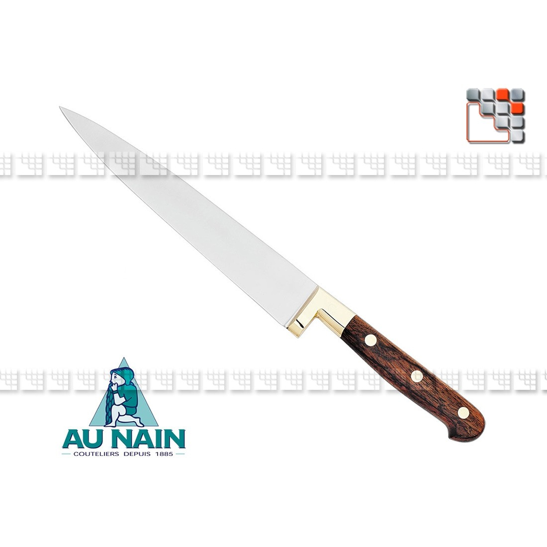 Prince Gastronome Rosewood Kitchen Knife AUNAIN A38-1800 AU NAIN® Coutellerie & Cutting
