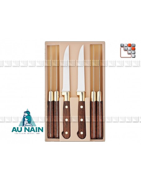 Coffret 6 couteaux steak Palissandre AUNAIN A38-1804001 AU NAIN® Coutellerie Art de la table