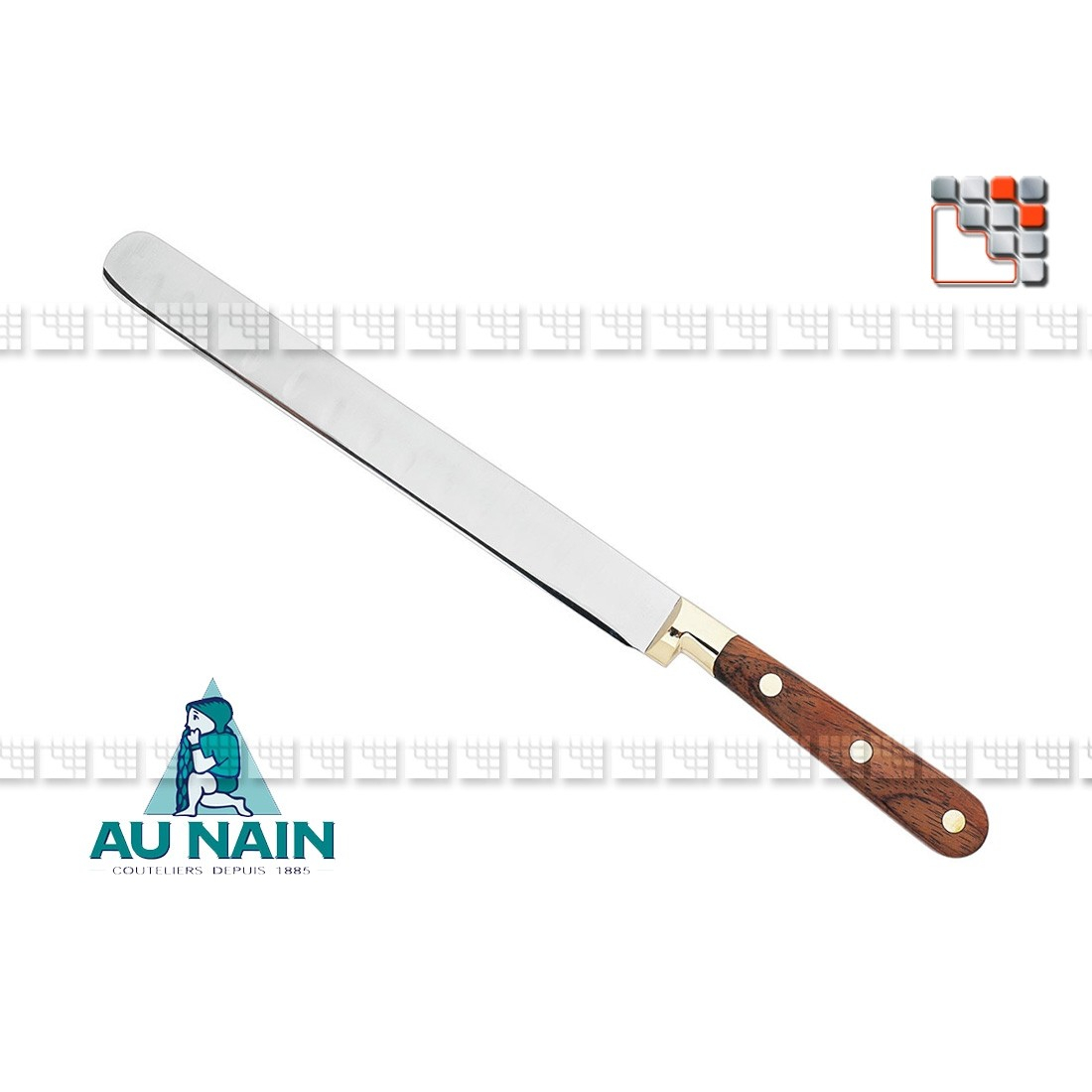 Couteau Jambon alvéolé Palissandre 25 AUNAIN A38-1801401 AU NAIN® Coutellerie Couteaux & Découpe