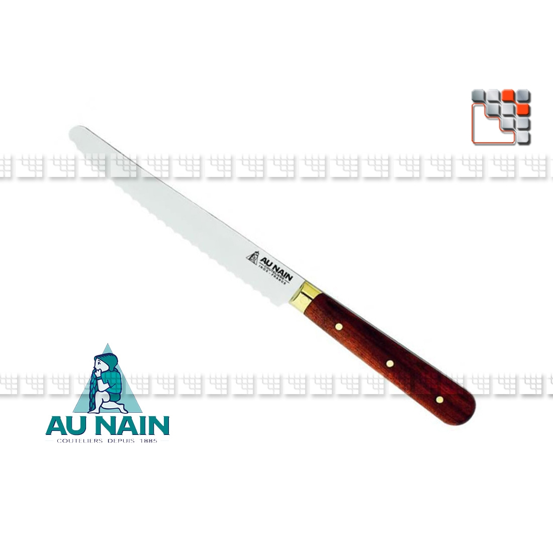 Rosewood serrated table knife AUNAIN A38-1300701 AU NAIN® Coutellerie Art of the table