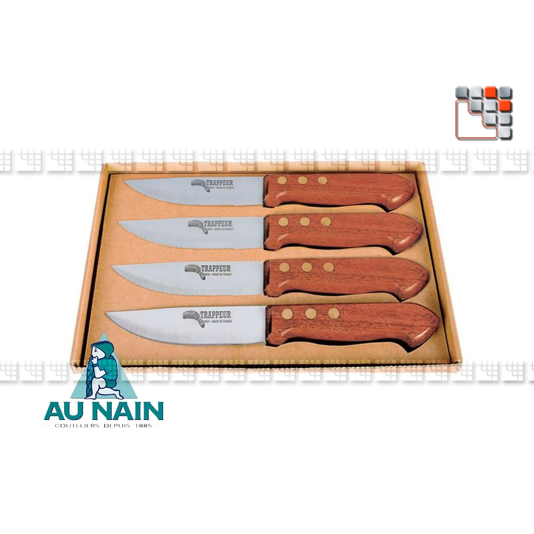 Coffret 4 couteaux trappeur GM Palissandre AUNAIN A38-1281361  Art de la table