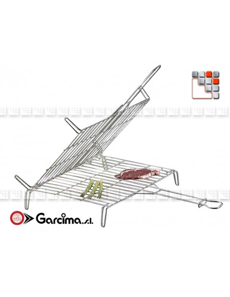 Reversible Stainless Steel Grill for Barbecue G46-300 GARCIMA® LaIdeal Barbecue Oven and Accessories