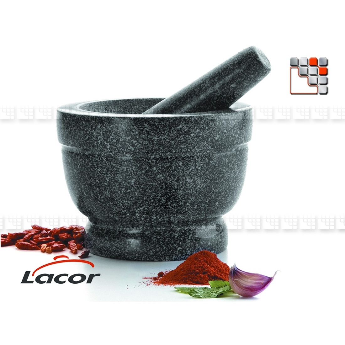 Mortier et Pilon Granit 16 cm - LACOR L10-60516 LACOR® Ustensiles de Cuisine