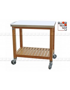 Service Plancha Bamboo PM L80 D19-231 DM CREATION® Wood & stainless steel Outdoor Trolley
