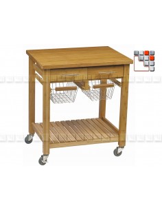 Bamboo trolley GM Roma DM D19-45 DM CREATION® Stainless Steel Wooden Trolleys & Trolleys