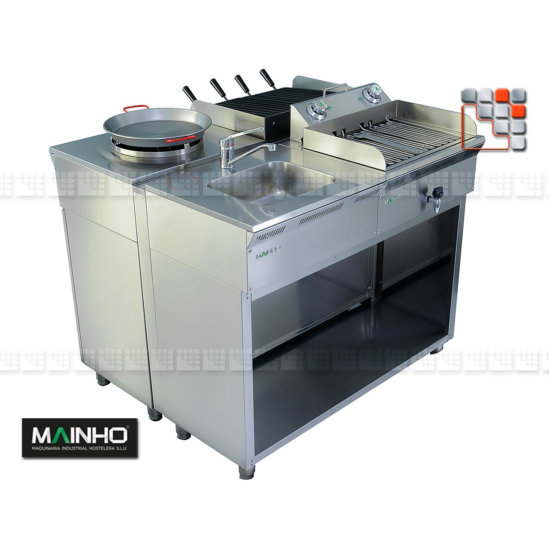 Stainless steel kitchen ECO -LINE 240 series MAINHO M04-ELX240 MAINHO® ECO -LINE range for Compact Kitchen or Food-Truck