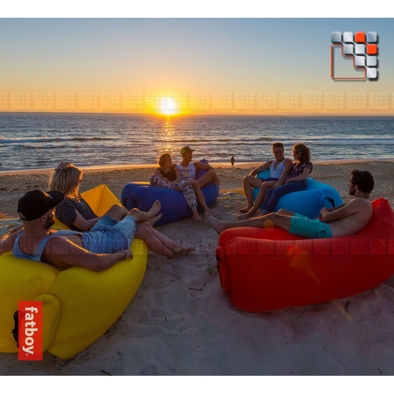 Pouf Gonflable Plage Jardin Fatboy® Lamzac L Canapé/Pouf/Sofa Gonflable | Orange Hamac Rempli D'air Pouf Air Extérieur Lamzac 3.0