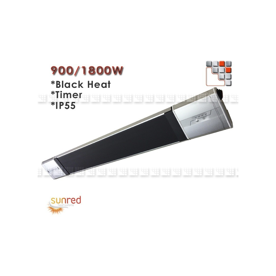 Black Heat 1800W Infrared Heater O53-HS15 OutTrade Patio Heater