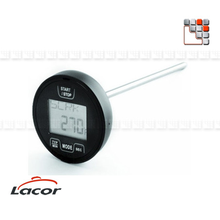 Thermomètre Double Infrarouge + Sonde Lacor - Plage -55°C à +330°C - Pour Cuisson Viandes Et Contrôle Température - 3