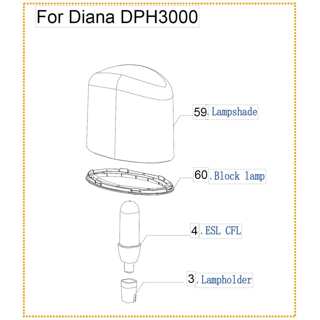 Heater Light Dome Diana Warmwatcher W09-DHP300059X Warmwatcher® Spare Parts Others