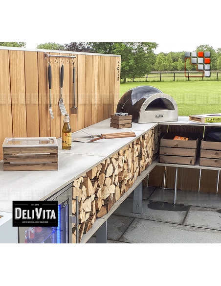 Mobile Wood Pizza Oven DeliVita O23-1003 DELIVITA Barbecue Kamado MONOLITH Braziers and Professional Mobile Oven