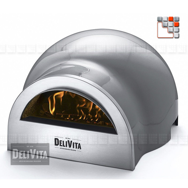 Delivita O23-1003 Horno de pizza de madera móvil DELIVITA Barbacoa Kamado Monolith Braseros y horno profesional móvil
