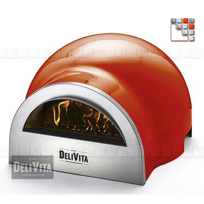 Delivita O23-1003 Horno de pizza de madera móvil DELIVITA Barbacoa Kamado Monolith Braseros y horno profesional móvil