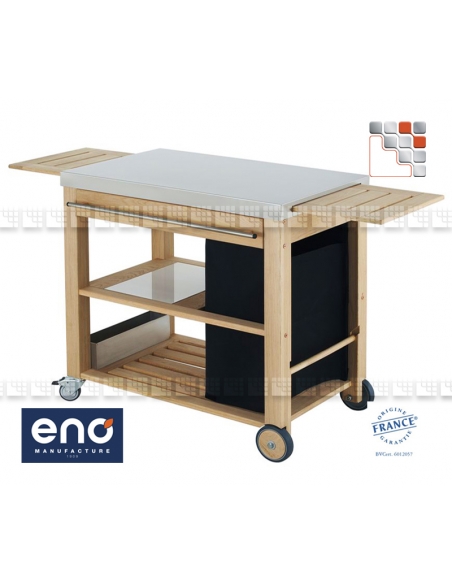 Plancha Trolley Mobilot ENO E07-CMV0900 ENO® Stainless Steel Wood Trolleys & Trolleys