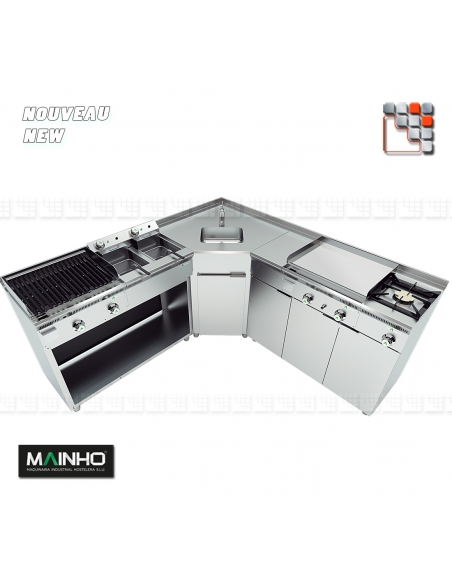 Set of Stainless Steel Doors KM Eco-Line MAINHO M04-KM MAINHO® ECO -LINE Range for Compact Kitchen or Food-Truck