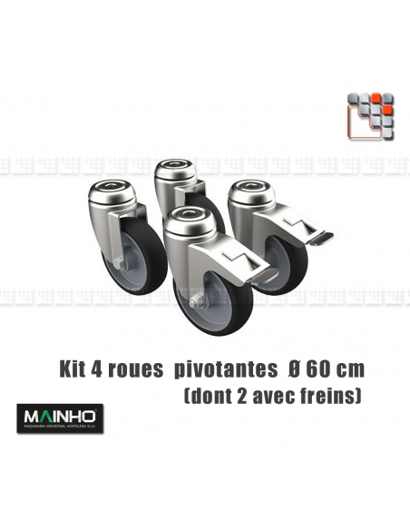 Kit 4 Self-locking Wheels Heavy Load MAINHO M36-RM/RMF MAINHO SAV - Accessoires Spare Parts MAINHO