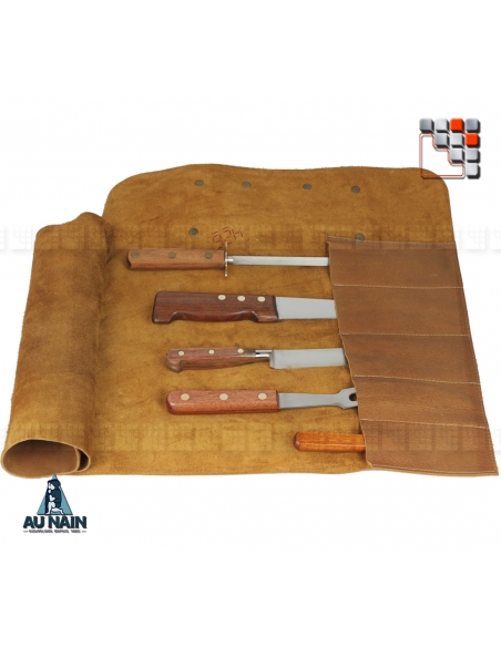 Leather Case 5 Knives AU NAIN A38-1771312 AU NAIN® Coutellerie & Cutting