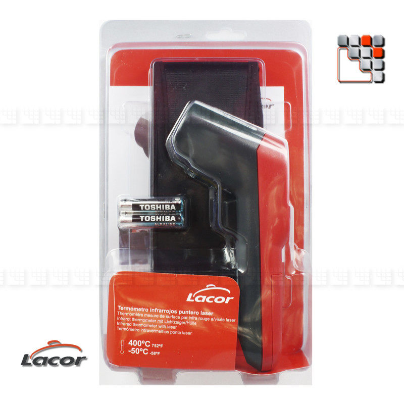 Thermomètre Double Infrarouge + Sonde Lacor - Plage -55°C à +330°C - Pour Cuisson Viandes Et Contrôle Température - 8