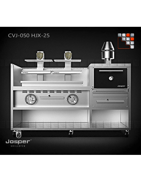 Combo CVJ-050-2-HJX-25 Josper J48-CVJ-502-HJX-25 JOSPER Grill Charcoal Oven & Rotisserie JOSPER