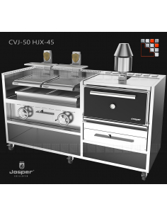 Combo CVJ-050-2-HJX-45 Josper J48-CVJ-502-HJX-45 JOSPER Grill Charcoal Oven & Rotisserie JOSPER