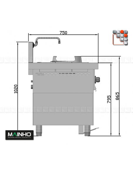 Wok W-200 MAINHO M04-W200 MAINHO® Fryer Wok Steam Oven