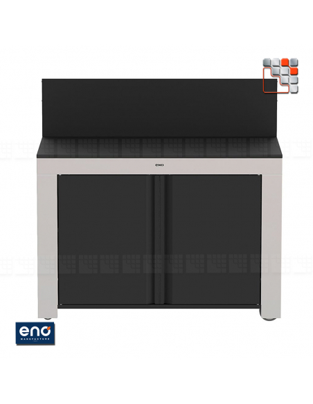 FELIX Mobile Furniture Black Stainless Steel ENO E07-PMIP12085 ENO® ENO Planchas and Stainless Steel Wood Trolleys