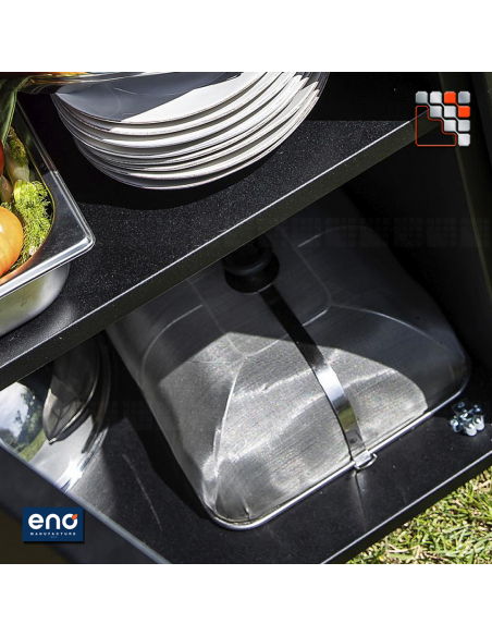 FELIX Mobile Furniture Black Stainless Steel ENO E07-PMIP12085 ENO® ENO Planchas and Stainless Steel Wood Trolleys