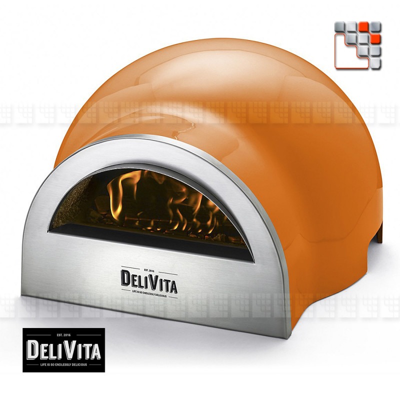 Delivita O23-1003 Horno de pizza de madera móvil DELIVITA Barbacoa Kamado Monolith Braseros y horno profesional móvil