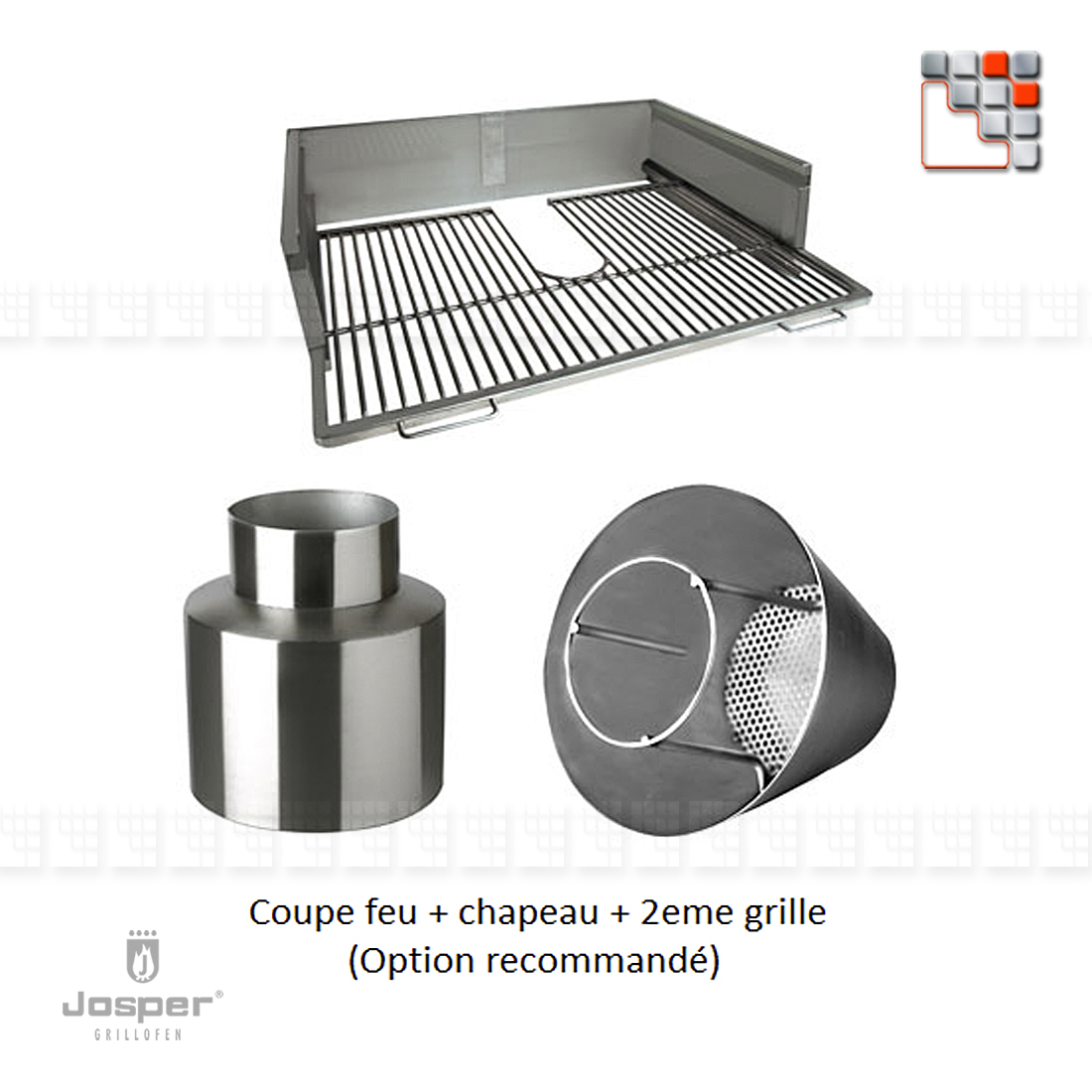 Kit Coupe feu + Chapeau + 2eme grille Josper J48-KHJX JOSPER Grill Fours & Rotissoires à braises JOSPER