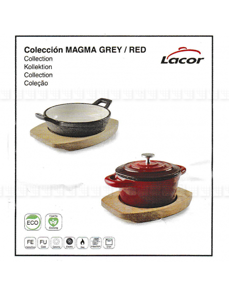 Oval Red Enamel Cast Iron Casserole LACOR L10-25857 LACOR® Poeles, Sartenes, Cazuelas y Tapas Garcima