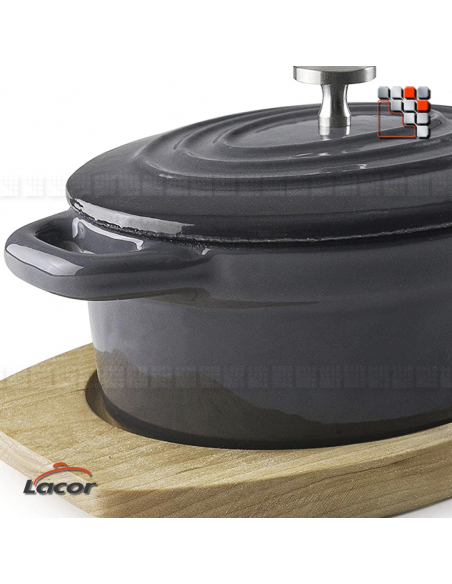 Casserole Cast Iron Black Enamel Oval LACOR L10-25847 LACOR® Poeles, Sartenes, Cazuelas y Tapas Garcima