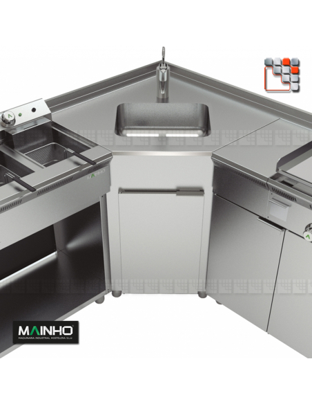 Corner Sink ELM A Eco-Line MAINHO M04- ELM A MAINHO® ECO -LINE Range for Compact Kitchen or Food-Truck