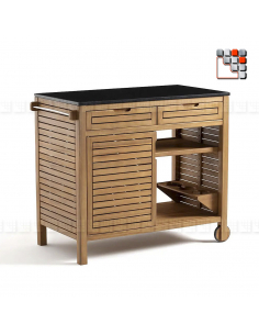 Sideboard for Plancha Acacia Mostar L11-14950  Wood & stainless steel Outdoor Trolley
