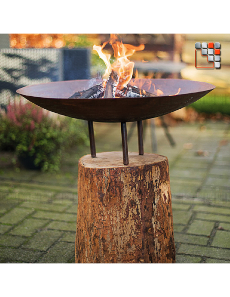 BRASERO RedFire Fire Pit Logger with Wooden Base O20-BTR50 OutTrade Barbecue Oven and Accessories Hobbies