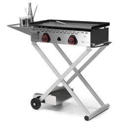 Folding Trolley for Plancha X ECO - Wooden and Stainless Steel Trolleys...
