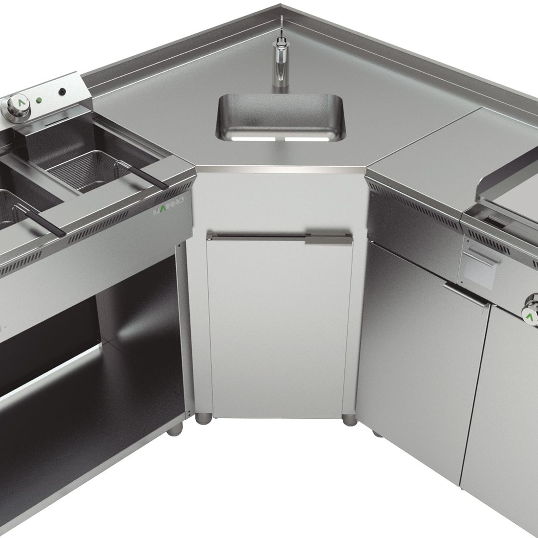 Corner Sink ELM A Eco-Line MAINHO M04- ELM A MAINHO® ECO -LINE Range for Compact Kitchen or Food-Truck