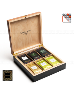 “Welcome” Precious Wood box 42 bags of DAMMANN flavored tea and herbal tea