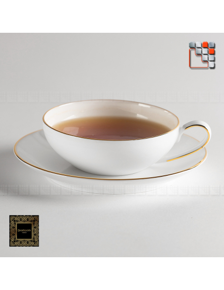 Concorde Porcelain Tea Cup with Gold Borders DAMMANN