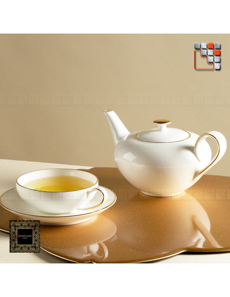 Ambiance Teapot and Cup Concorde Porcelain Gold Trims DAMMANN